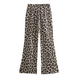 Women Pants Summer Animal Print Shirt Animal Print Trousers Suit