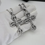 Chrome Hearts Necklace Vintage Flame Vine Cross Pendant