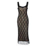 Women Dresses Sexy Lace Bow Suspenders Dress