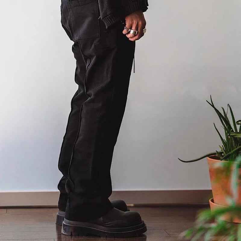 MIJKO Men's Vintage Pants MIJKO Men's Sweatpants Micro Wide Feet High Street Slim Casual Pants