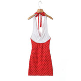Women Dresses Summer V-neck Backless Dress Sexy Skirt (Xds0414)