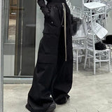 MIJKO Mens Vintage Pants MIJKO GethBela wide-leg overalls functional men's and women's casual trousers