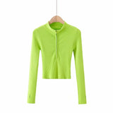 Women Sweater Knitwear Short Half Turtleneck Sexy Zipper Midriff-Baring Knitted Sweater Sweater