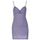 Women Dresse Sexy Bright Silk Dress Slim-Fit Suspender Skirt