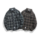 Unisex Shirts Autumn Plaid Workwear Shirt