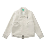 Women Jacket Zipper Pocket Mechanical Style Coat