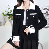 Women Knitwear Spring and Autumn Lapel Knitted Cardigan