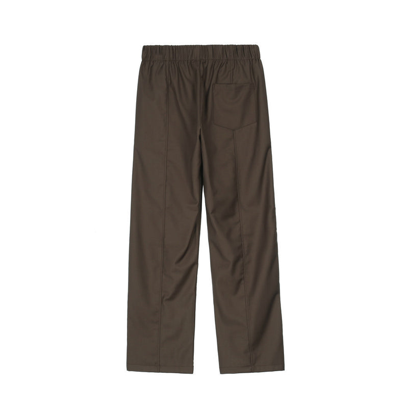 Men Sweatpants Solid Color Casual Trousers Baggy Straight Trousers Elastic Waist Track Pants