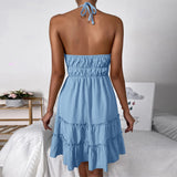 Women Dress Mini Dress Sexy Backless Spaghetti Straps Dress