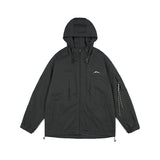 Unisex Jacket Mechanical Style Shell Jacket Workwear with Pocket Hooded Jacket