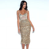 Women Dresses Sexy Sling Dress Hip Skirt Dress (Zns0409)