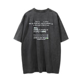 Men Vintage T-shirt Angel Print Men's Short Sleeve T-shirt Washed and Worn round Neck