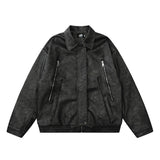 Men Jacket Coat Loose Casual Leather Clothing Coat Pilot PU Leather Jacket