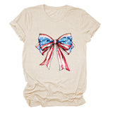 Bow, Summer Short Sleeve Women's Fashion T-Shirt