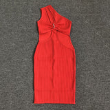 Women Evening Dress Sexy Cutout Slim-Fit Evening Dress Bandage One-Piece Dress