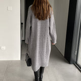 Women Cardigan Sweater Autumn Sweater Cardigan Long Sleeve Baggy Coat W2369