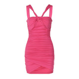 Women Dresse Pleated Slim-Fit Sheath Strapless Sexy Skirt