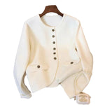 Women Knitted Cardigan Autumn Winter Red Chanel Coat Women's Knitwear Loose Cardigan