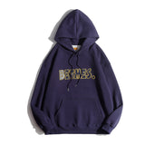 Unisex Winter Cotton Coat Winter Letters Embroidered Hoodie Vintage Loose Pullover Top
