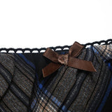 Women's Long Skirt Plaid A- line Skirt Women's Summer Casual Loose Bow Skirt