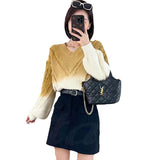 Women Knitted Pullover V-neck Sweater Top Female Autumn and Winter Sweater
