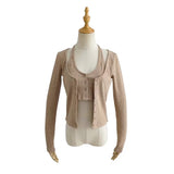 Women Sweater Knitwear Sexy Knitted Cardigan Autumn Short Long Sleeve T-shirt Jacket