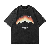 Men T Shirt Vintage Hiphop Portrait Printing Half Sleeve T-shirt