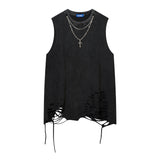 Men Vest Retro Sleeveless Vest Men's T-shirt