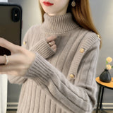Women Knitwear Autumn and Winter Turtleneck Knitwear Loose Sweater