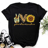 Maycaur Women's T-shirt Casual Kawaii Sunflower Butterfly