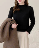 Women Knitted Pullover Autumn and Winter Knitted Slim Short Sweater