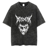 Men Streetwear Vintage Black Tshirt Harajuku Japanese Anime