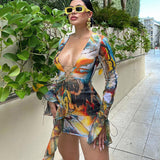 Women Dresses Sexy Sheath Long Sleeve Dress