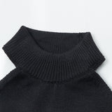 Women Dresses Solid Color Turtleneck Knitting Dress
