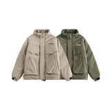 Unisex Winter Cotton Coat Stand-up Collar Cotton-Padded Clothes Vintage Loose and Warm Cotton Jacket