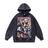 Men Hoodie Cartoon Print Oversize Couple Hooded Sweater