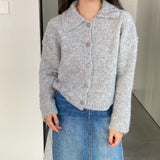 Women Cardigan Sweater Spring Sweater Cardigan Wool Loose Button Lapel Y913