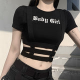Women T-shirt Summer Sexy Slim-Fit Short-Sleeved Letter Printed T-shirt