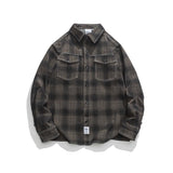 Unisex Shirts Autumn Plaid Workwear Shirt
