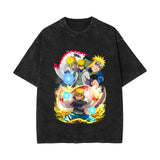 Anime T-shirt short-sleeved summer washed old cotton top loose