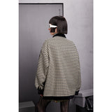 Unisex Jacket Houndstooth Jacket Men and Women Couple Loose Lapels Plaid Jacket