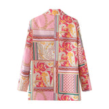 Women Suits Autumn and Winter Long Sleeve Fashion Sexy Print Small Suit Jacket