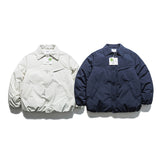 Unisex Winter Cotton Coat Multi-Pocket Lapel down Jacket Retro Loose and Warm down Jacket Men