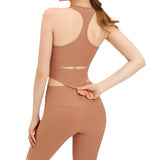 Women Yoga Set Summer Yoga Suit Slim Fit Running Sports Waistcoat Suit