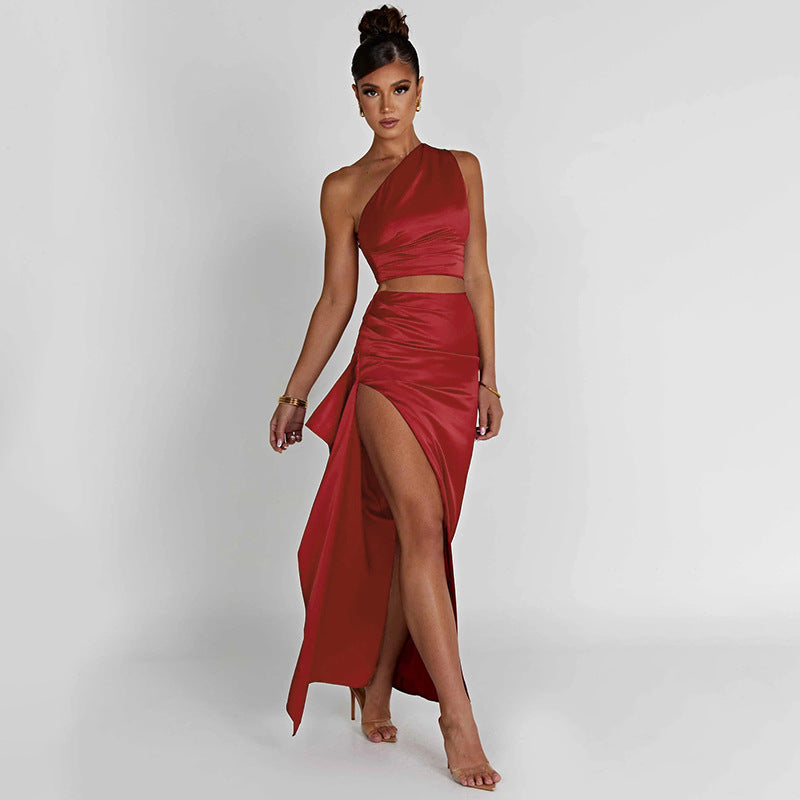 Women Dresses Sexy Split Maxi Dress Suit