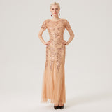 Flappers 1920S Dress Sexy Evening Dress Female Elegant Sequined Fishtail Dress