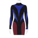 Women Dresses Winter Slim Fit round Neck Long Sleeves Sheath Dress