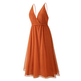 Women Date Dress Summer Sexy Tulle Skirt V-neck Dress Dress