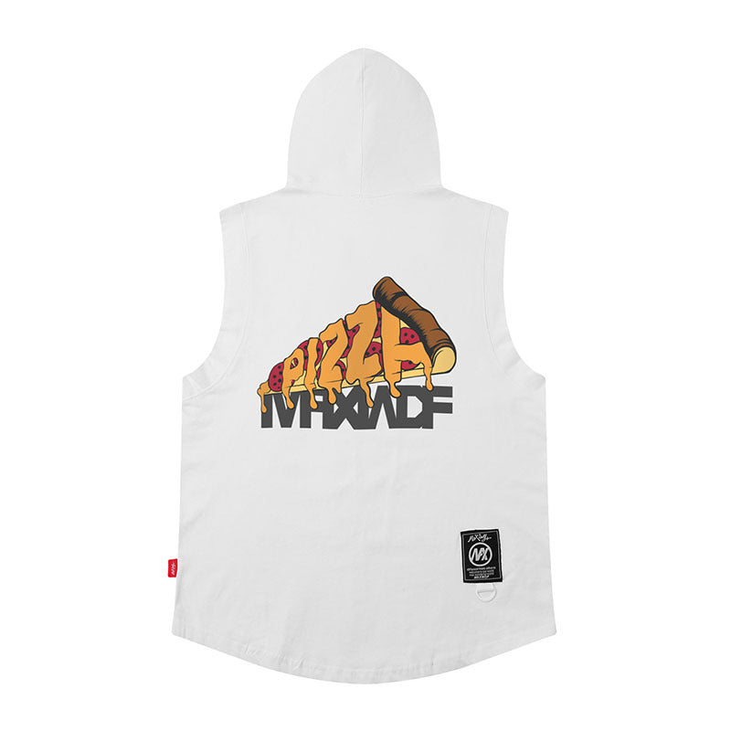 Men Vest Hooded Vest Retro Sleeveless T-shirt Men and Women