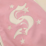 Women Jacket Fall Stand Collar Embroidery Loose Jacket Coat